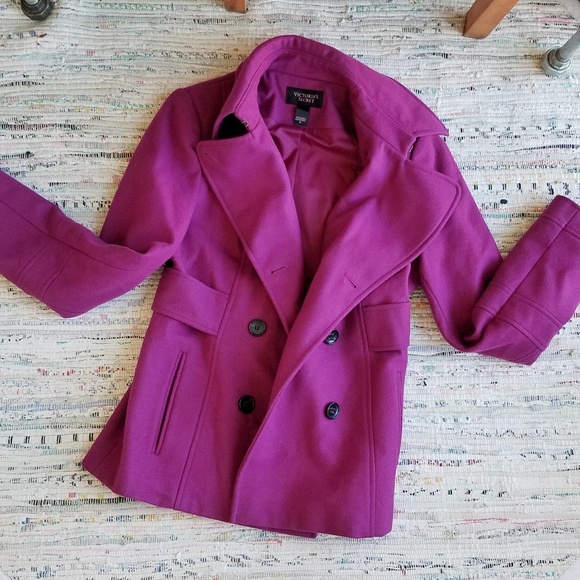 Magenta Victoria's Secret Wool Blend Coat - Picture 5 of 8